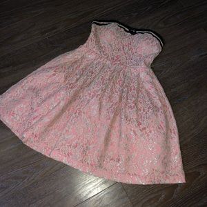 Pink strapless & above knee, dress!
